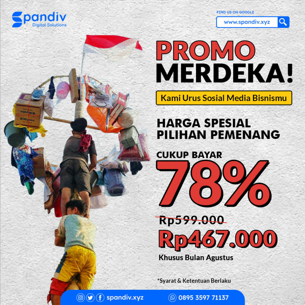 Promo Merdeka Jasa Social Media Management Cukup Bayar 78 Aja