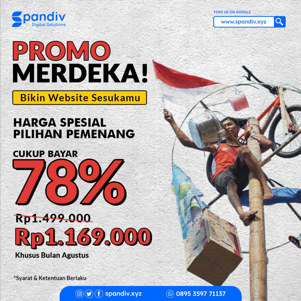 Promo Merdeka Jasa Pembuatan Website Cukup Bayar 78